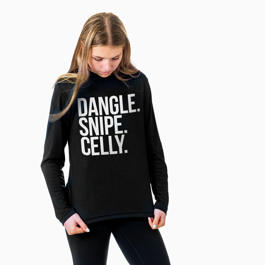 Hockey Long Sleeve Performance Tee - Dangle Snipe Celly Words 5 Hockey Long Sleeve Performance Tee - Dangle Snipe Celly Words - Image 3