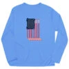 Hockey Long Sleeve Performance Tee - American Flag -Sport Gift Store hk 05703 LIGHTBLUE FLAT