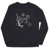 Hockey Long Sleeve Performance Tee - Hockey Goalie Sketch -Sport Gift Store hk 05707 BLACK FLAT