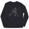 Hockey Long Sleeve Performance Tee - Hockey Player Sketch -Sport Gift Store hk 05708 BLACK FLAT