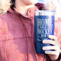 Hockey 20oz. Double Insulated Tumbler - Home Is Where Your Hockey Mom Is -Sport Gift Store hk 05757 ROYAL MODEL