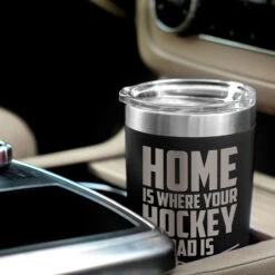 Hockey 20oz. Double Insulated Tumbler - Home Is Where Your Hockey Dad Is -Sport Gift Store hk 05758 BLACK CAR