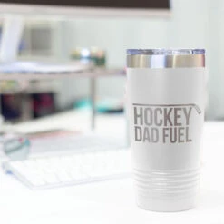 Hockey 20oz. Double Insulated Tumbler - Hockey Dad Fuel -Sport Gift Store hk 05764 WHITE DESK