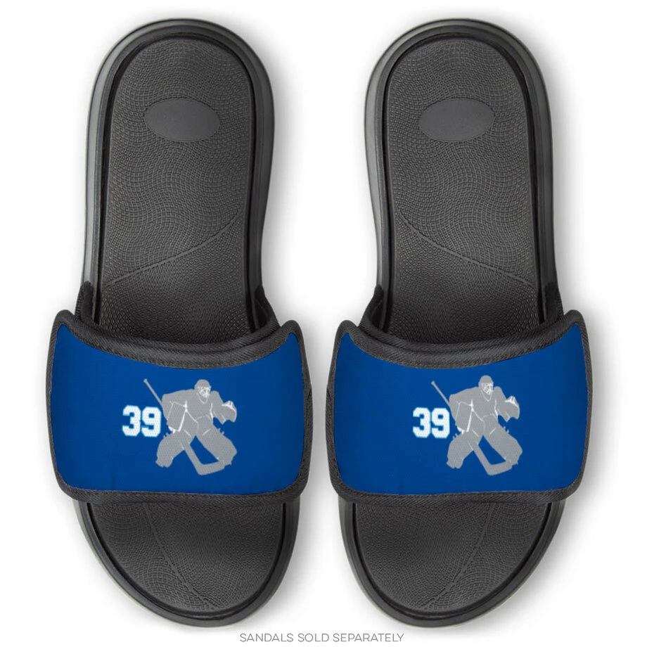 Hockey Repwell® Sandal Straps - Goalie With Number 4 Hockey Repwell® Sandal Straps - Goalie With Number - Image 2