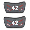 Hockey Repwell® Sandal Straps - Hockey Crossed Sticks With Number -Sport Gift Store hk 05777 STRAPS GRAYRED FLAT