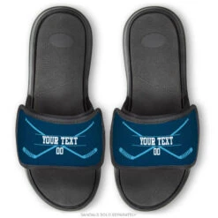 Hockey Repwell® Sandal Straps - Personalized Crossed Sticks -Sport Gift Store hk 05780 STRAPS NAVYCAROLINA EXAMPLE