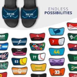 Hockey Repwell® Sandal Straps - Personalized Crossed Sticks -Sport Gift Store hk 05780 STRAPS NAVYCAROLINA MULTI