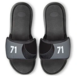 Hockey Repwell® Slide Sandals - Puck And Number Reflected