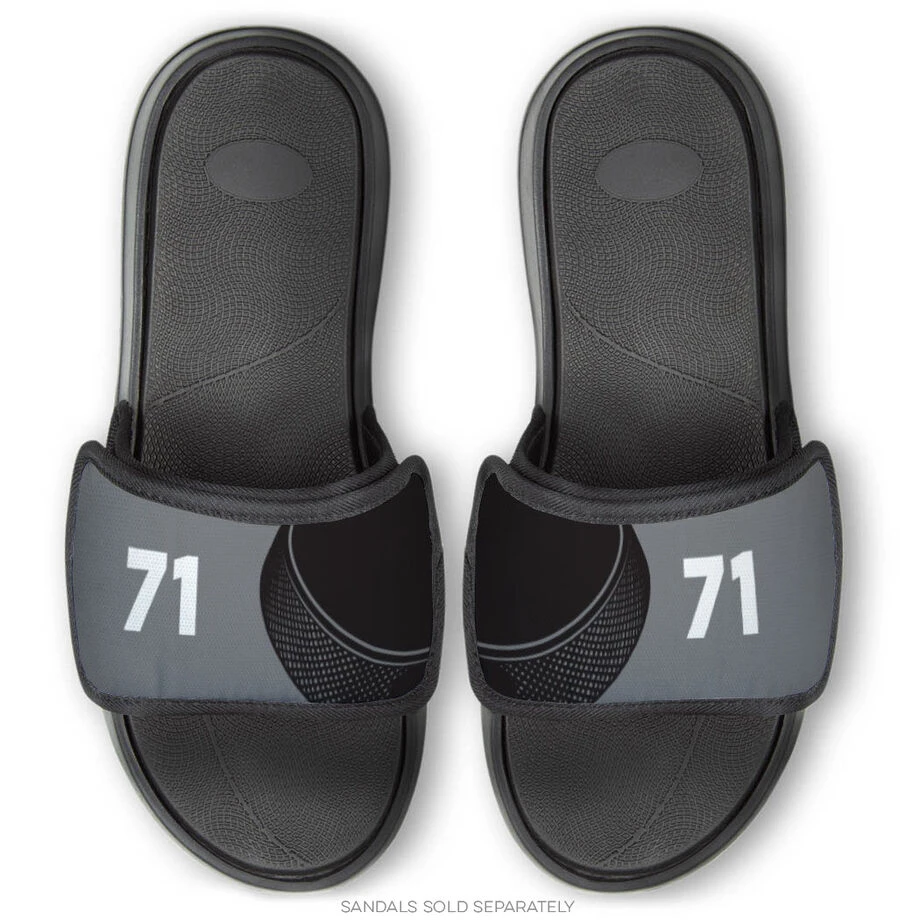 Hockey Repwell® Sandal Straps - Puck And Number Reflected 4 Hockey Repwell® Sandal Straps - Puck And Number Reflected - Image 2