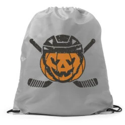 Hockey Drawstring Backpack - Helmet Pumpkin