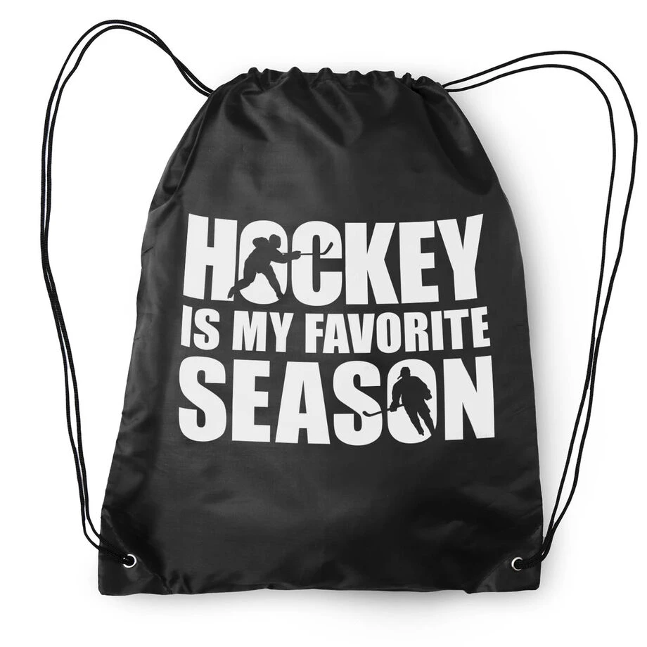 Hockey Drawstring Backpack - Hockey Is My Favorite Season 4 Hockey Drawstring Backpack - Hockey Is My Favorite Season - Image 2