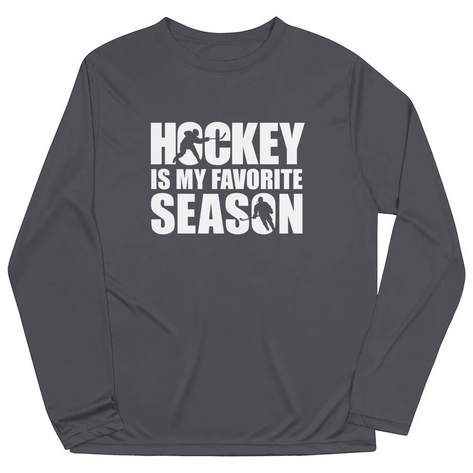 Hockey Long Sleeve Performance Tee - Hockey Is My Favorite Season 3 Hockey Long Sleeve Performance Tee - Hockey Is My Favorite Season