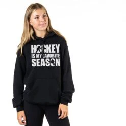 Hockey Hooded Sweatshirt - Hockey Is My Favorite Season 13 Hockey Hooded Sweatshirt - Hockey Is My Favorite Season -Sport Gift Store hk 05831 BLACK GIRLS