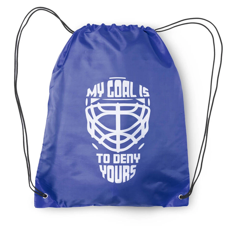 Hockey Drawstring Backpack - My Goal Is To Deny Yours Goalie Mask 4 Hockey Drawstring Backpack - My Goal Is To Deny Yours Goalie Mask - Image 2