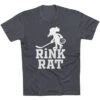 Hockey Short Sleeve T-Shirt - Rink Rat -Sport Gift Store hk 05907 CHARCOAL FLAT