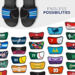 Hockey Repwell® Sandal Straps - Puck Reflected -Sport Gift Store hk 05911 STRAPS ROYALBLUE MULTI