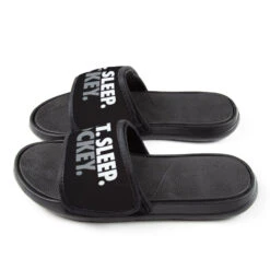 Hockey Repwell® Slide Sandals - Eat. Sleep. Hockey. -Sport Gift Store hk 05912 BLACK SIDE