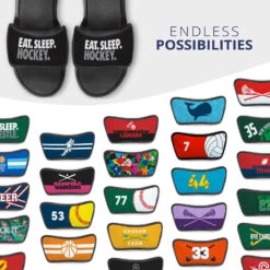 Hockey Repwell® Sandal Straps - Eat. Sleep. Hockey. -Sport Gift Store hk 05912 STRAPS BLACK MULTI