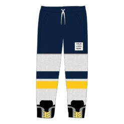 Custom Team Hockey Lounge Pants - Player -Sport Gift Store hk 06059 BLUEWHITEYELLOW ST LOGO