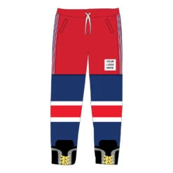 Custom Team Hockey Lounge Pants - Player -Sport Gift Store hk 06059 REDBLUEWHITE NY LOGO