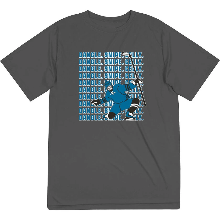 Hockey Short Sleeve Performance Tee - Dangle Snipe Celly Player 3 Hockey Short Sleeve Performance Tee - Dangle Snipe Celly Player
