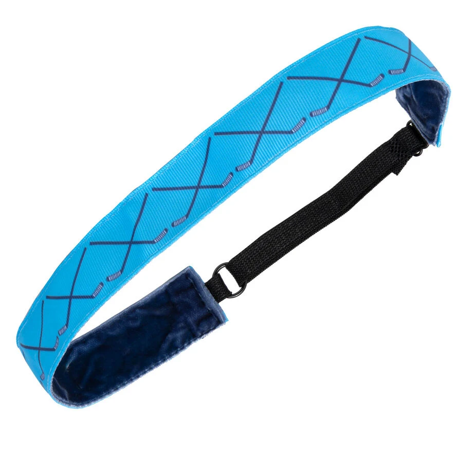 Hockey Juliband Non-Slip Headband - Hockey Crossed Sticks Blue 3 Hockey Juliband Non-Slip Headband - Hockey Crossed Sticks Blue