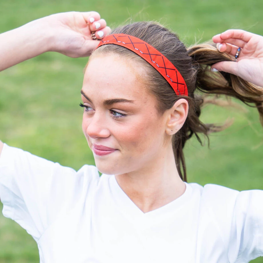 Hockey Juliband Non-Slip Headband - Hockey Crossed Sticks Red 5 Hockey Juliband Non-Slip Headband - Hockey Crossed Sticks Red - Image 3