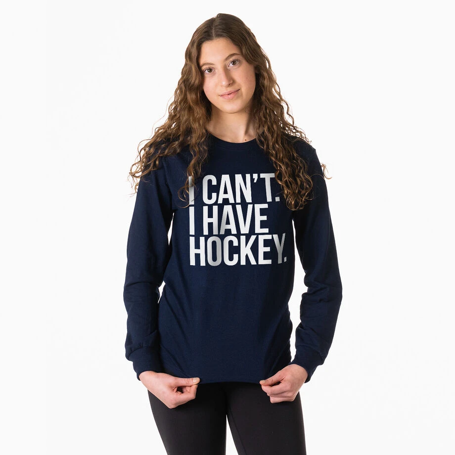 Hockey Tshirt Long Sleeve - I Can't I Have Hockey 5 Hockey Tshirt Long Sleeve - I Can't I Have Hockey - Image 3