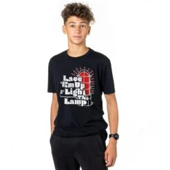 Hockey Short Sleeve T-Shirt - Lace 'Em Up And Light The Lamp -Sport Gift Store hk 06131 BLACK BOYS