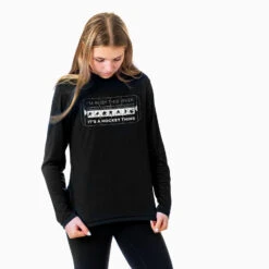 Hockey Long Sleeve Performance Tee - 24-7 Hockey -Sport Gift Store hk 06174 BLACK MODEL F