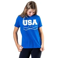 Hockey T-Shirt Short Sleeve - USA Hockey -Sport Gift Store hk 06239 ROYAL GIRLS