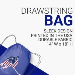 Hockey Drawstring Backpack - Hockey Stars And Stripes Player -Sport Gift Store hk 06256 ROYAL DETAILS