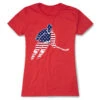 Hockey Women's Everyday Tee - Hockey Stars And Stripes Player -Sport Gift Store hk 06263 RED FLAT