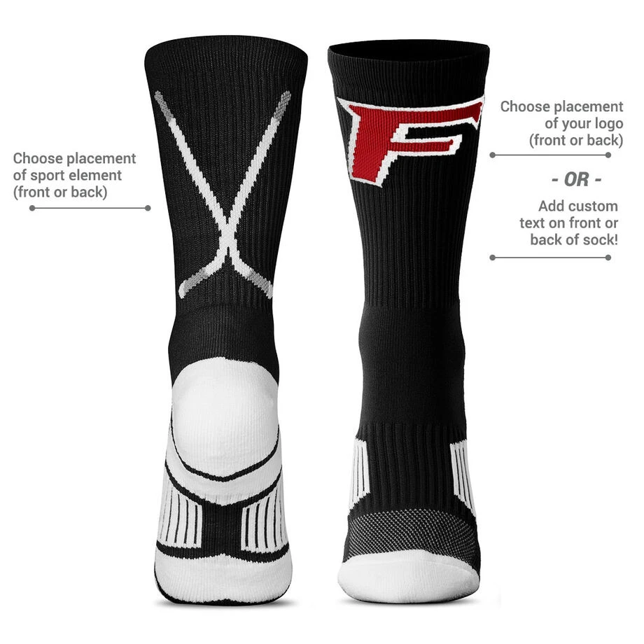 Custom Hockey Woven Mid-Calf Socks - Logo 4 Custom Hockey Woven Mid-Calf Socks - Logo - Image 2