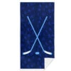Hockey Premium Beach Towel - Blue Crossed Hockey Sticks -Sport Gift Store hk 06423 MAIN