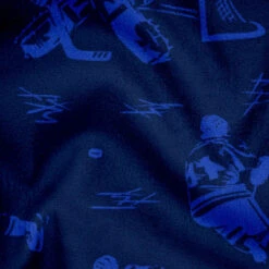 Hockey Premium Beach Towel - Blue Crossed Hockey Sticks -Sport Gift Store hk 06423 ZOOM