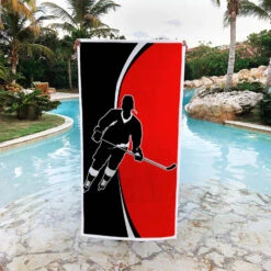 Hockey Premium Beach Towel - Player 10 Hockey Premium Beach Towel - Player -Sport Gift Store hk 06424 RED POOL