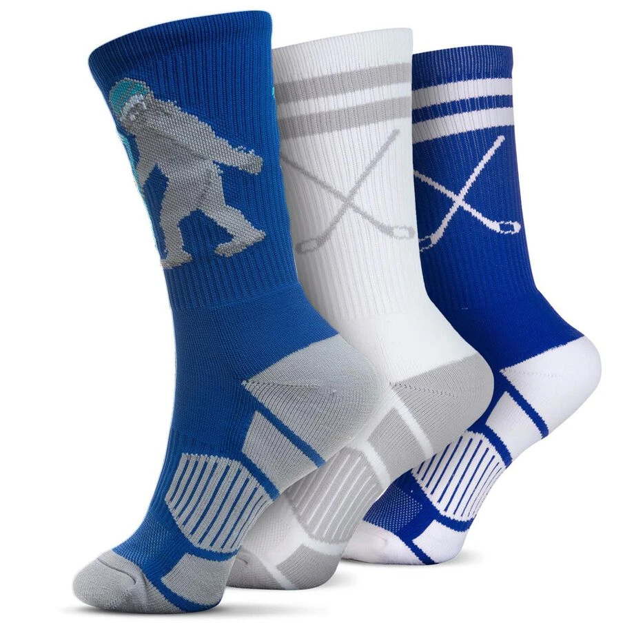 Hockey Woven Mid-Calf Sock Set - Yeti To Play 3 Hockey Woven Mid-Calf Sock Set - Yeti To Play