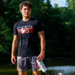 Hockey Short Sleeve T-Shirt - Ain't Afraid Of No Post -Sport Gift Store hk 06432 BLACK MALE LIFESTYLE 2