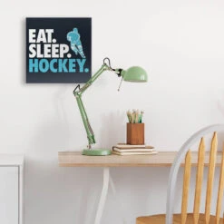 Hockey Canvas Wall Art - Eat Sleep Hockey -Sport Gift Store hk 06607 DESK