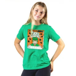 Hockey Short Sleeve T-Shirt - Pucky Charms -Sport Gift Store hk 06635 GREEN GIRLS