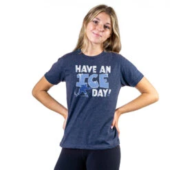 Hockey Short Sleeve T-Shirt - Have An Ice Day 8 Hockey Short Sleeve T-Shirt - Have An Ice Day -Sport Gift Store hk 06647 NAVY GIRLS