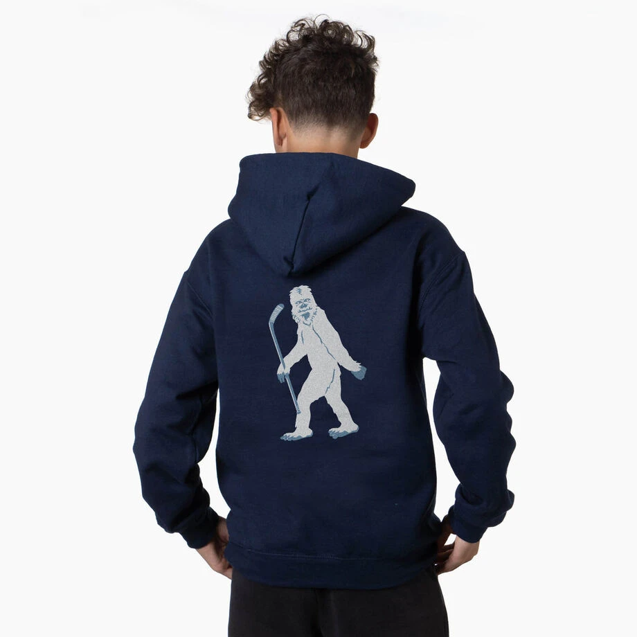 Hockey Hooded Sweatshirt - Yeti (Back Design) 4 Hockey Hooded Sweatshirt - Yeti (Back Design) - Image 2