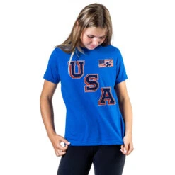 Hockey T-Shirt Short Sleeve - Hockey USA Gold -Sport Gift Store hk 06729 ROYAL GIRLS