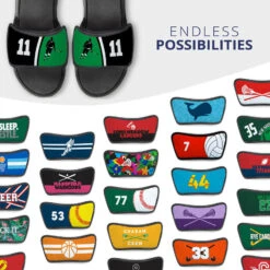 Hockey Repwell® Sandal Straps - Personalized Slapshot -Sport Gift Store hk 06746 STRAPS BLACKGREEN MULTI