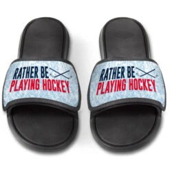 Hockey Repwell® Slide Sandals - Rather Be Playing Hockey -Sport Gift Store hk 06748 FRONT