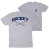 Hockey Short Sleeve T-Shirt - Hockey Crossed Sticks Logo (Back Design) 2 Hockey Short Sleeve T-Shirt - Hockey Crossed Sticks Logo (Back Design) -Sport Gift Store hk 06796 GRAY MAIN