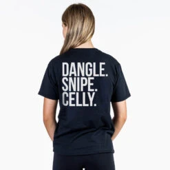 Hockey Short Sleeve T-Shirt - Dangle Snipe Celly Words (Back Design) 8 Hockey Short Sleeve T-Shirt - Dangle Snipe Celly Words (Back Design) -Sport Gift Store hk 06809 BLACK FEMALE BACK