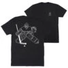 Hockey Short Sleeve T-Shirt - Hockey Goalie Sketch (Back Design) -Sport Gift Store hk 06817 BLACK MAIN