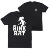 Hockey Short Sleeve T-Shirt - Rink Rat (Back Design) -Sport Gift Store hk 06826 BLACK MAIN
